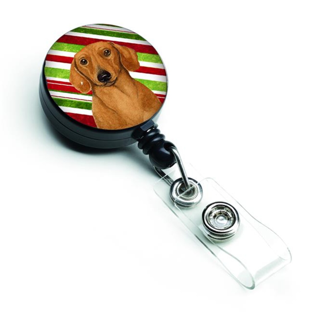 Carolines Treasures LH9222BR Dachshund Candy Cane Holiday Christmas Retractable Badge Reel
